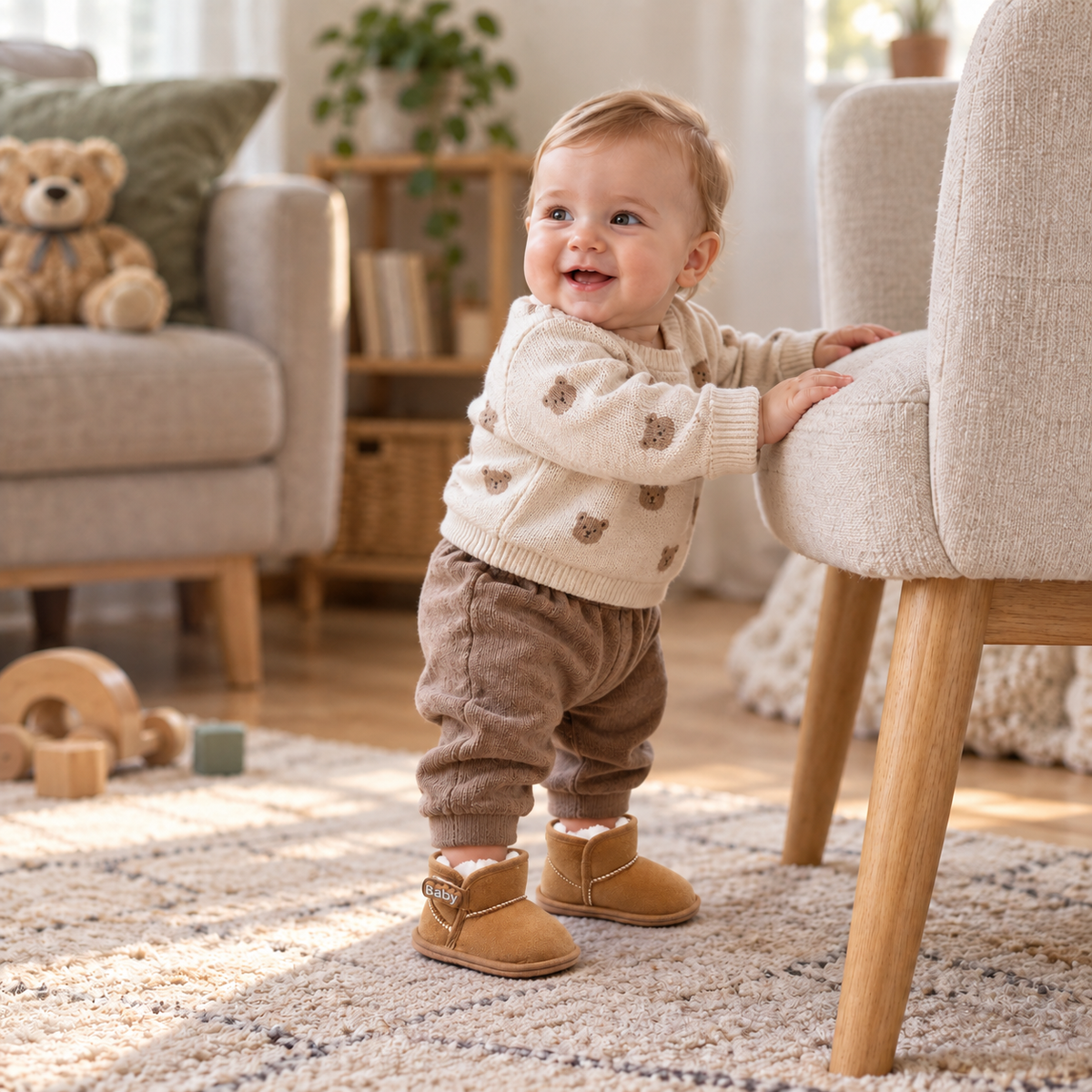 Fleece-Lined Baby Winter Boots with Soft, Non-Slip Soles