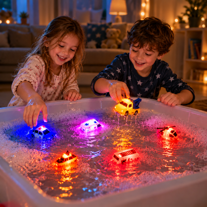 6-Pack Color-Changing Emergency Vehicle Bath Toys for Babies & Toddlers