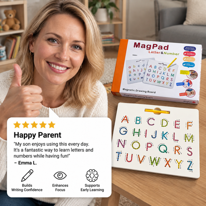 2-in-1 Magnetic Letter Tracing Board for Uppercase & Lowercase Writing Practice