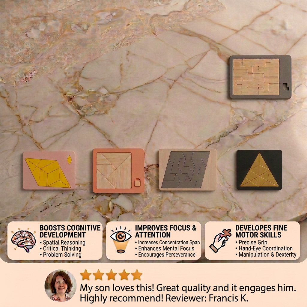 Wooden Tangram puzzle game