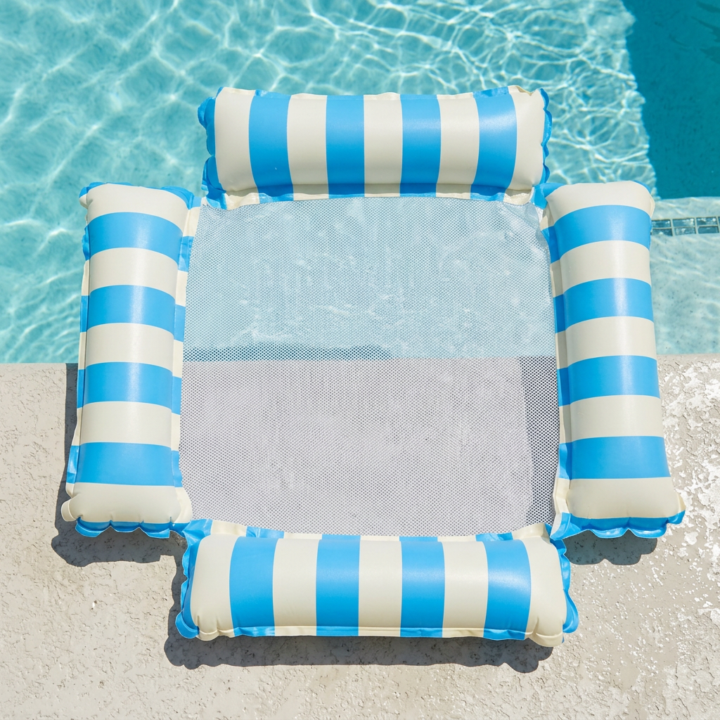 Inflatable water mat with mesh surface – comfortable pool and sun lounger
