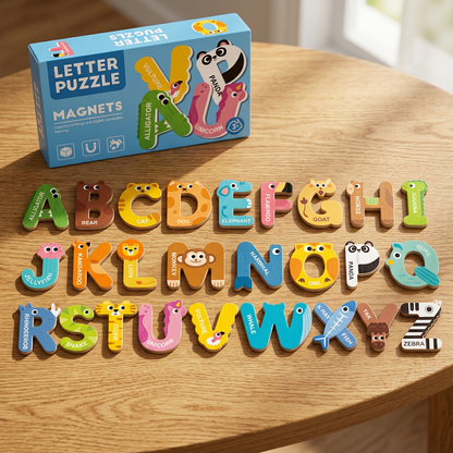 Animal Alphabet & Number Fridge Magnets – Kids’ Spelling and Learning Set