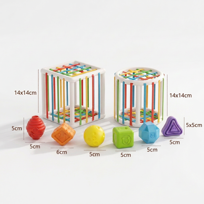 Wooden Shape Sorting Cube - Educational Toy for Kids