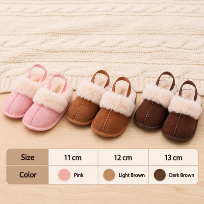 Fluffy Baby & Toddler Slippers with Soft Plush Lining and Non-Slip Soles