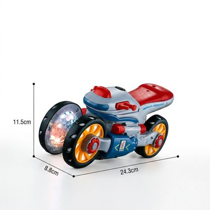 Luminous and dancing musical motorbike