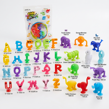 Educational suction cup letters and numbers toy