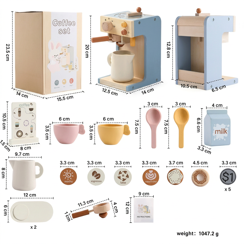Wooden Espresso Playset