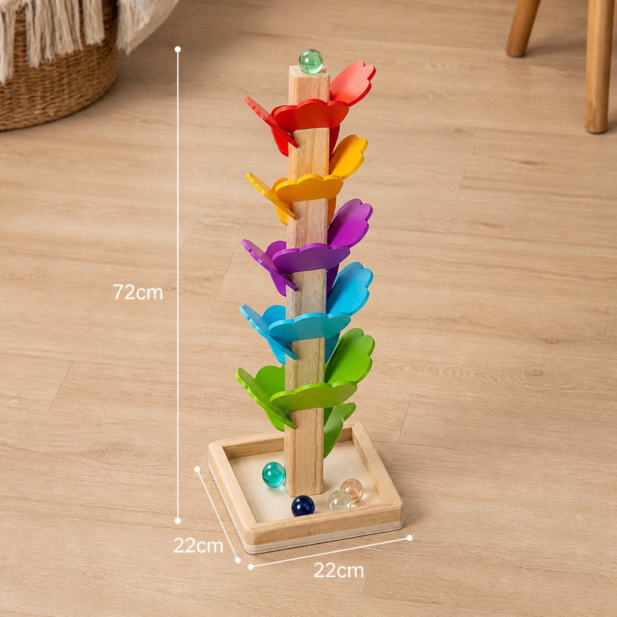 Montessori Rainbow Marble Tower