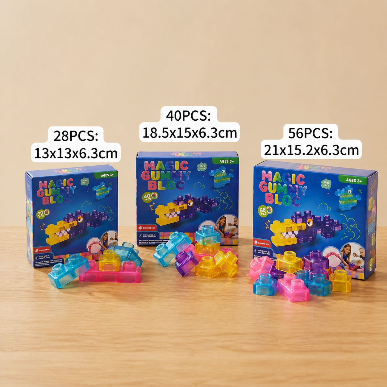 Magical gummy blocks, soft building blocks for children
