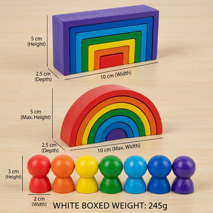Montessori Colored Wooden Building Blocks