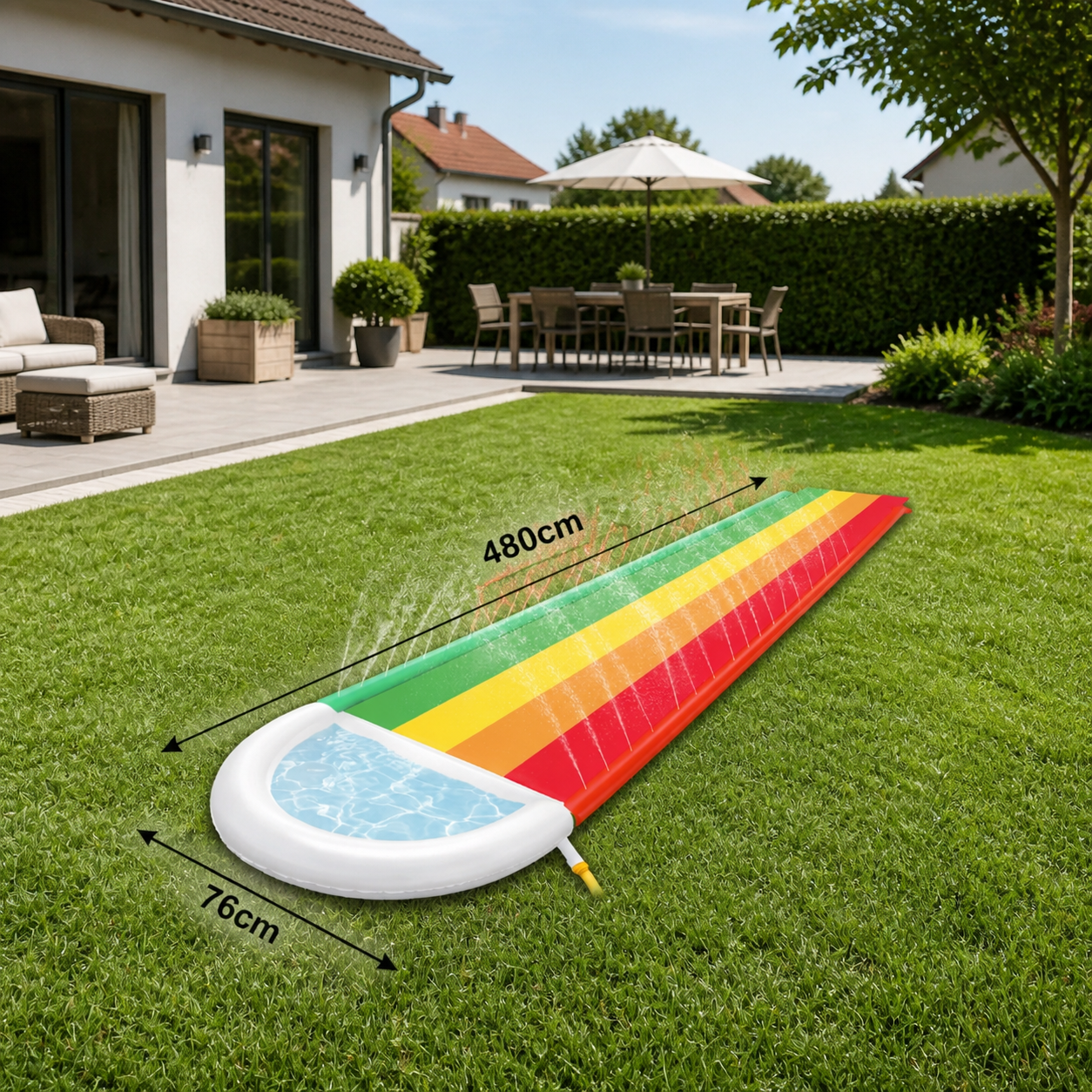 Rainbow Water Slide – Inflatable Outdoor Slide for Kids & Family