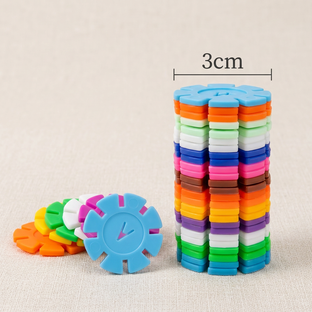 Flake-shaped Montessori Building Blocks