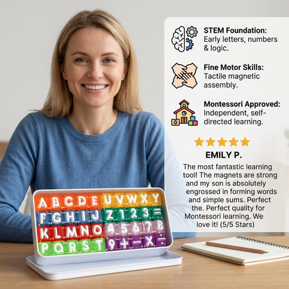 40-Piece Magnetic Letters & Numbers Learning Set – Montessori STEM Toy for Kids