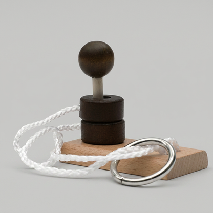 Handmade Wooden Rope Brain Teaser – Logic Puzzle Game for the Whole Family