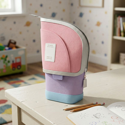 2-in-1 Pop-Up Pencil Case with Pen Holder – Space-Saving Desk Organizer