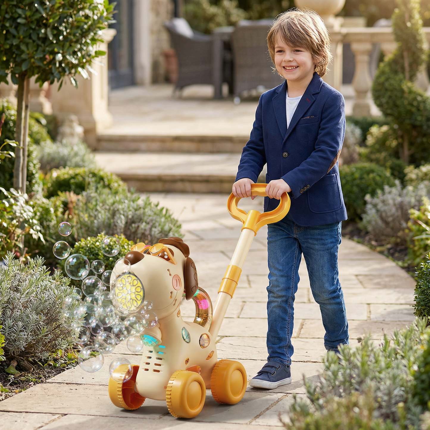 Light-Up Bubble Push Toy – Bubble Blowing Walker for Kids