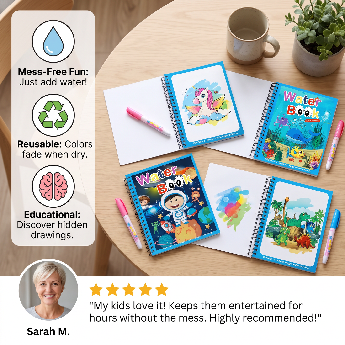 Magic Water Coloring Book – Discover Hidden Drawings