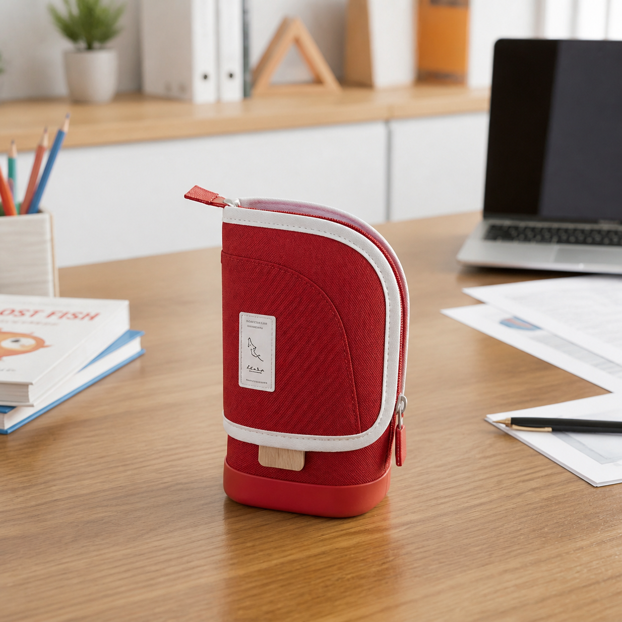 2-in-1 Pop-Up Pencil Case with Pen Holder – Space-Saving Desk Organizer