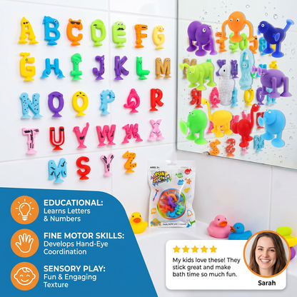 Educational suction cup letters and numbers toy