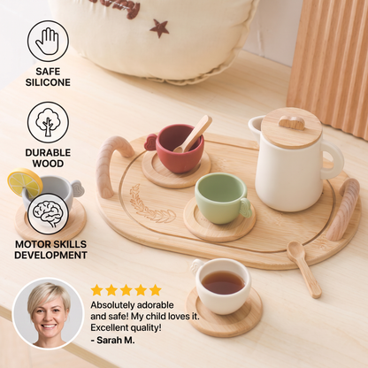 Wood and Silicone Tea Set