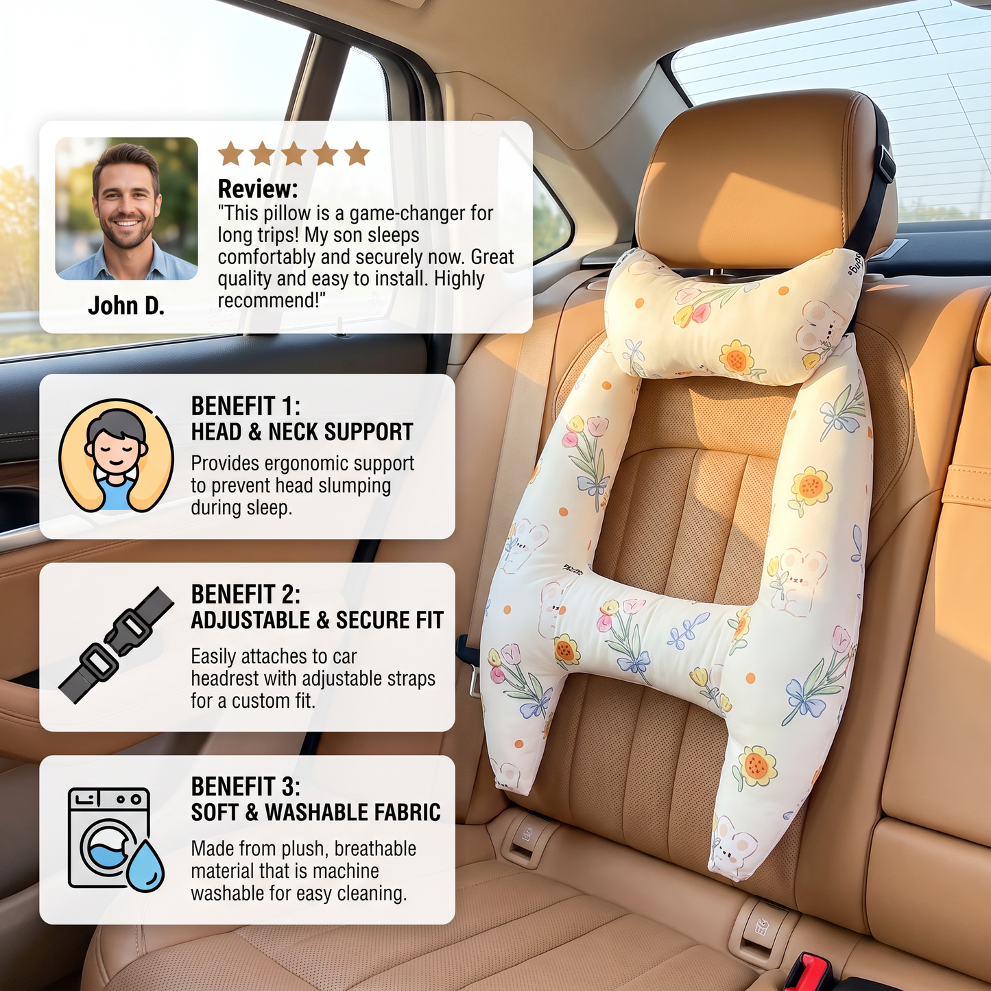 Cosy Car Pillow for Children