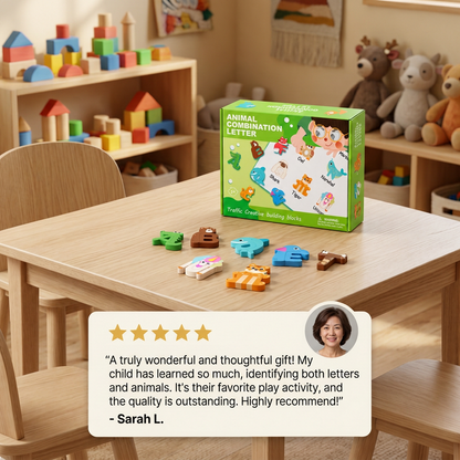 52-Piece Montessori-Style 3D Alphabet Building Blocks Set