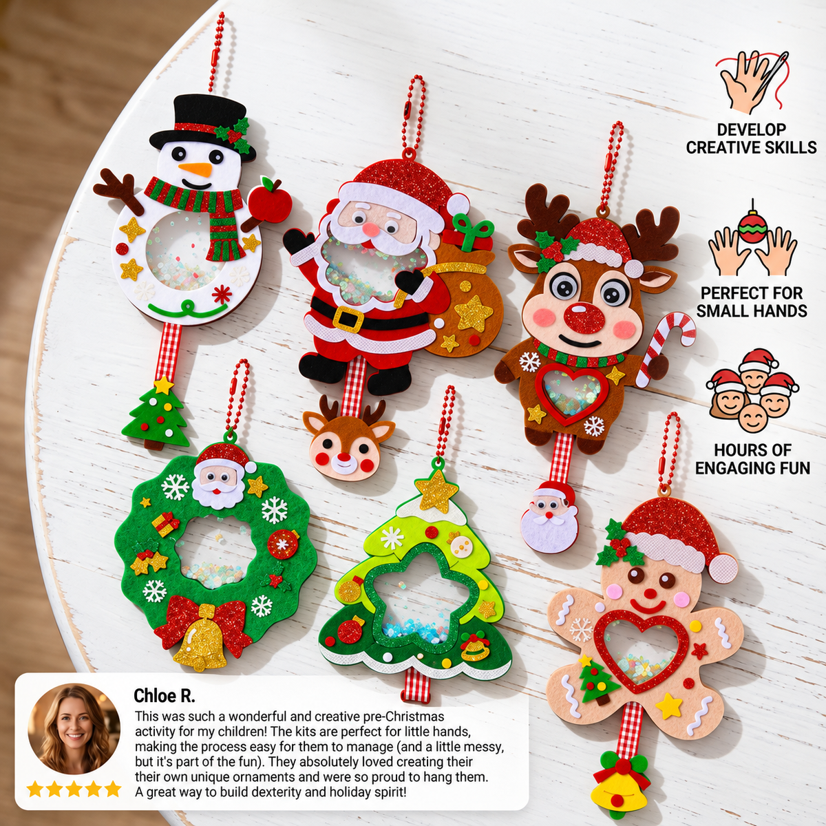 DIY Christmas Shaker Ornament Craft Kit for Kids