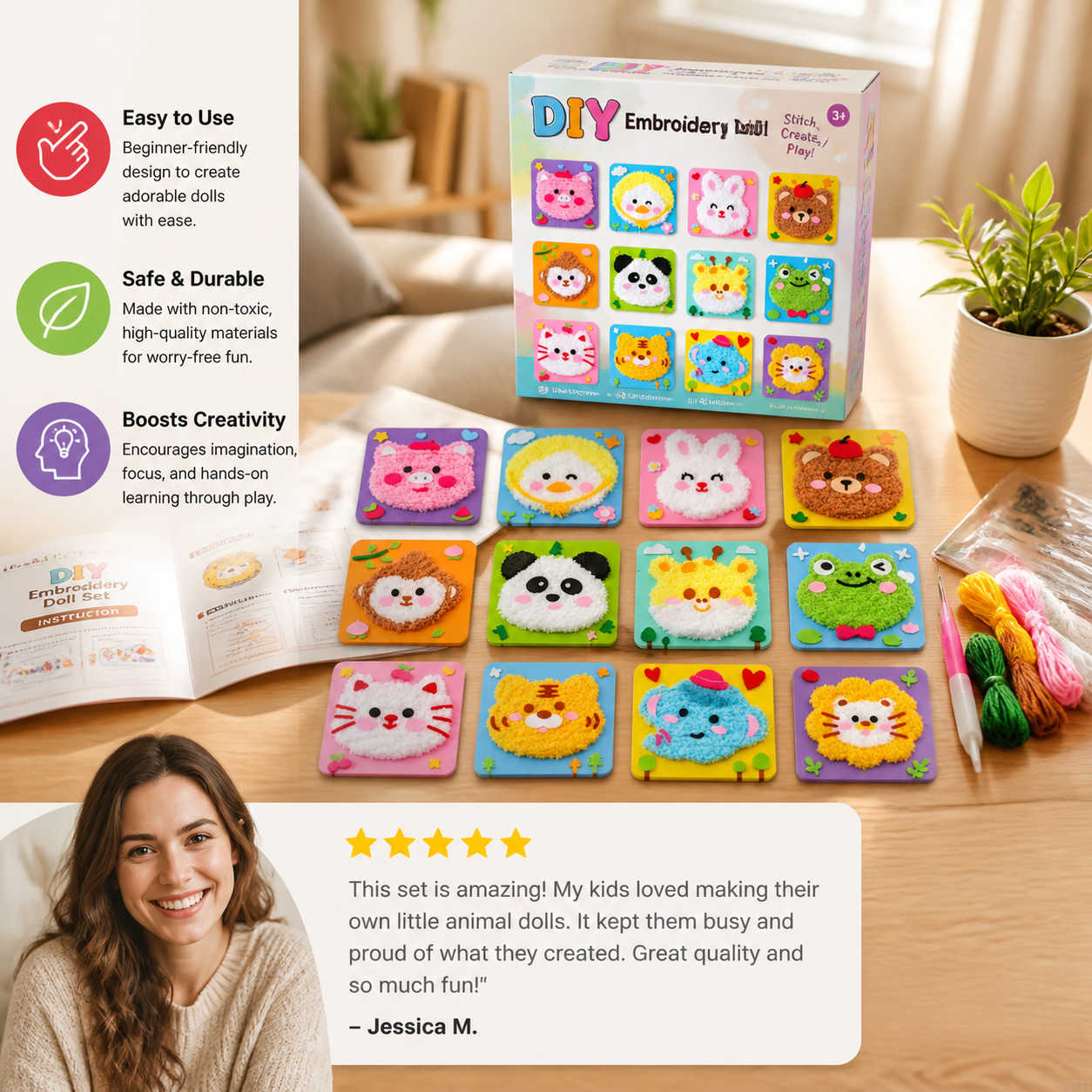 DIY Embroidery Doll Set