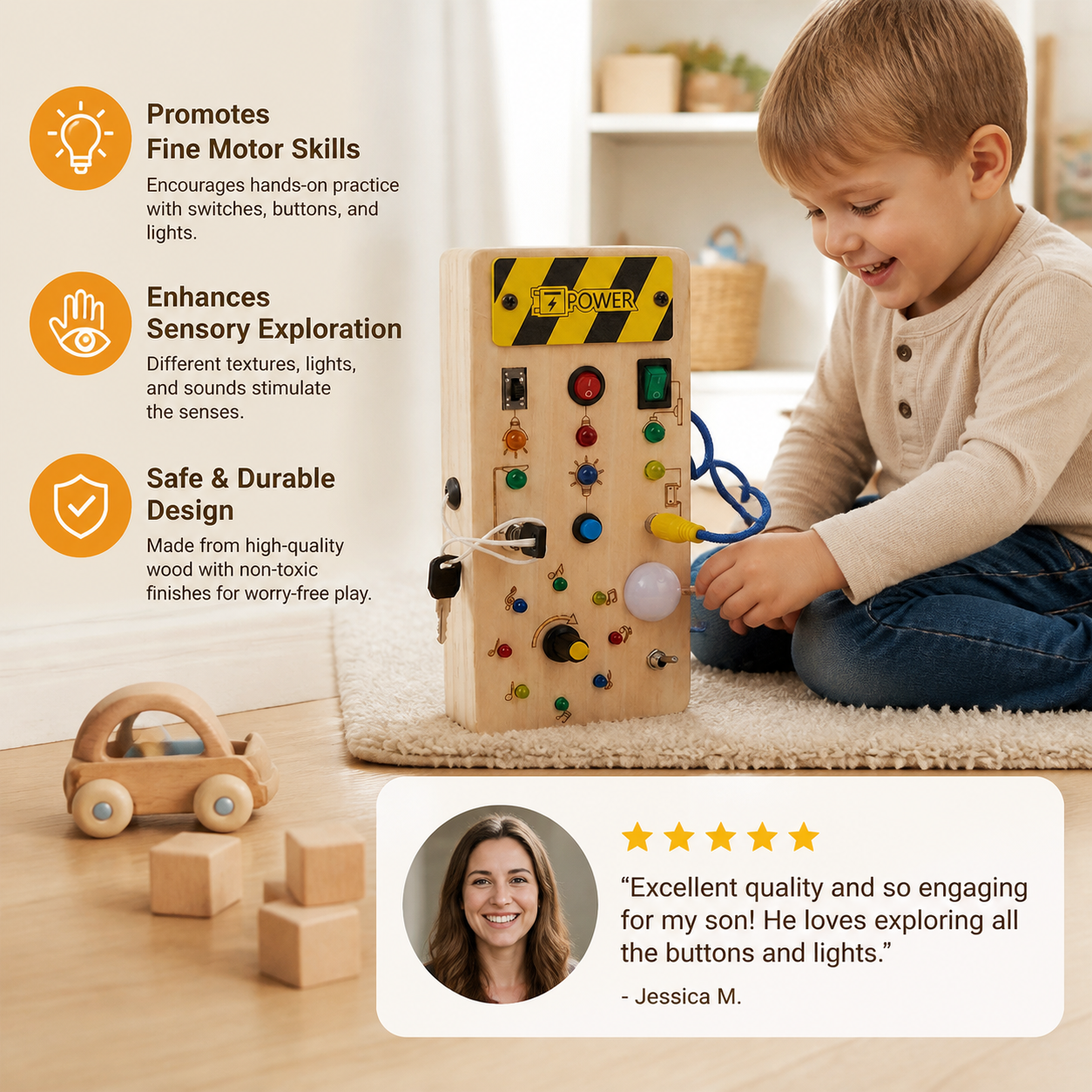 Montessori Wooden Activity Board