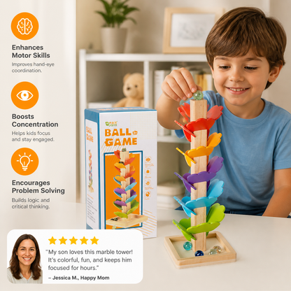 Montessori Rainbow Marble Tower