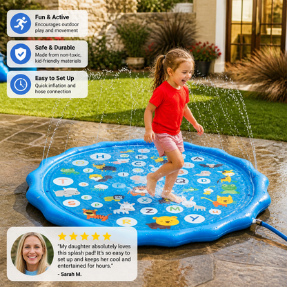 Inflatable Kids Splash Pad with Sprinkler – Outdoor Water Play Mat for Garden & Beach
