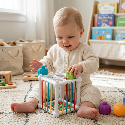 5-in-1 Montessori Soft Rubber Baby Sensory Play Set with Stacking & Sorting Toys – 26 Pieces