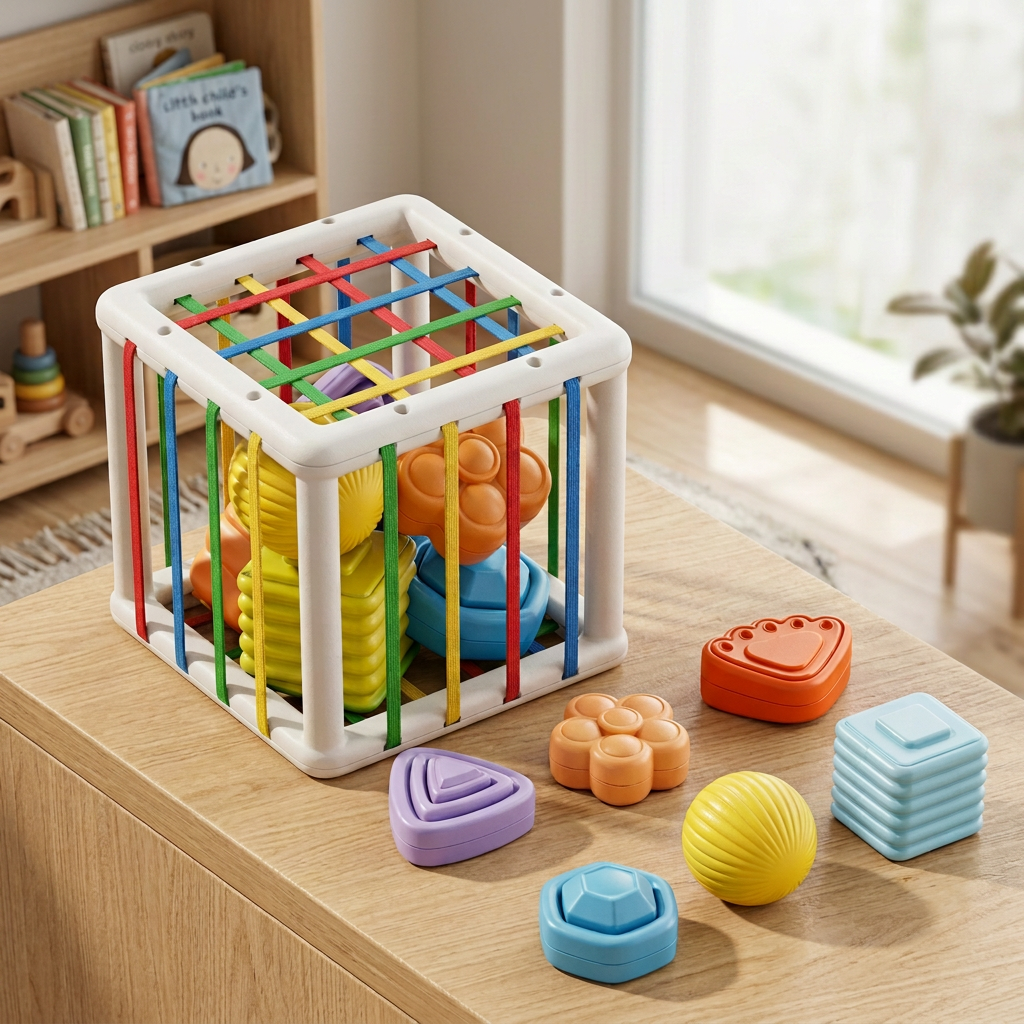 Wooden Shape Sorting Cube - Educational Toy for Kids
