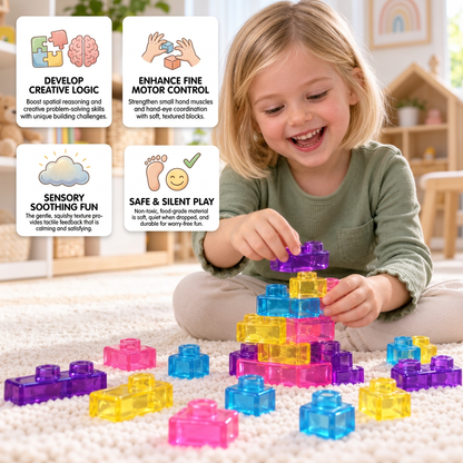 Safe & Soft Squishy Jelly Building Blocks for Kids