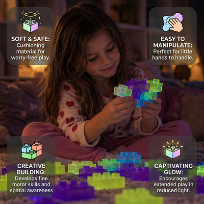 Glow-in-the-Dark Squishy Jelly Building Blocks for Kids – Safe & Soft