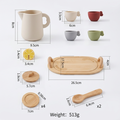 Wood and Silicone Tea Set