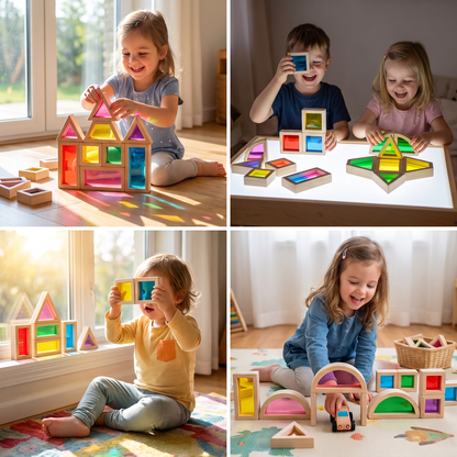 Montessori Wooden Window Building Blocks