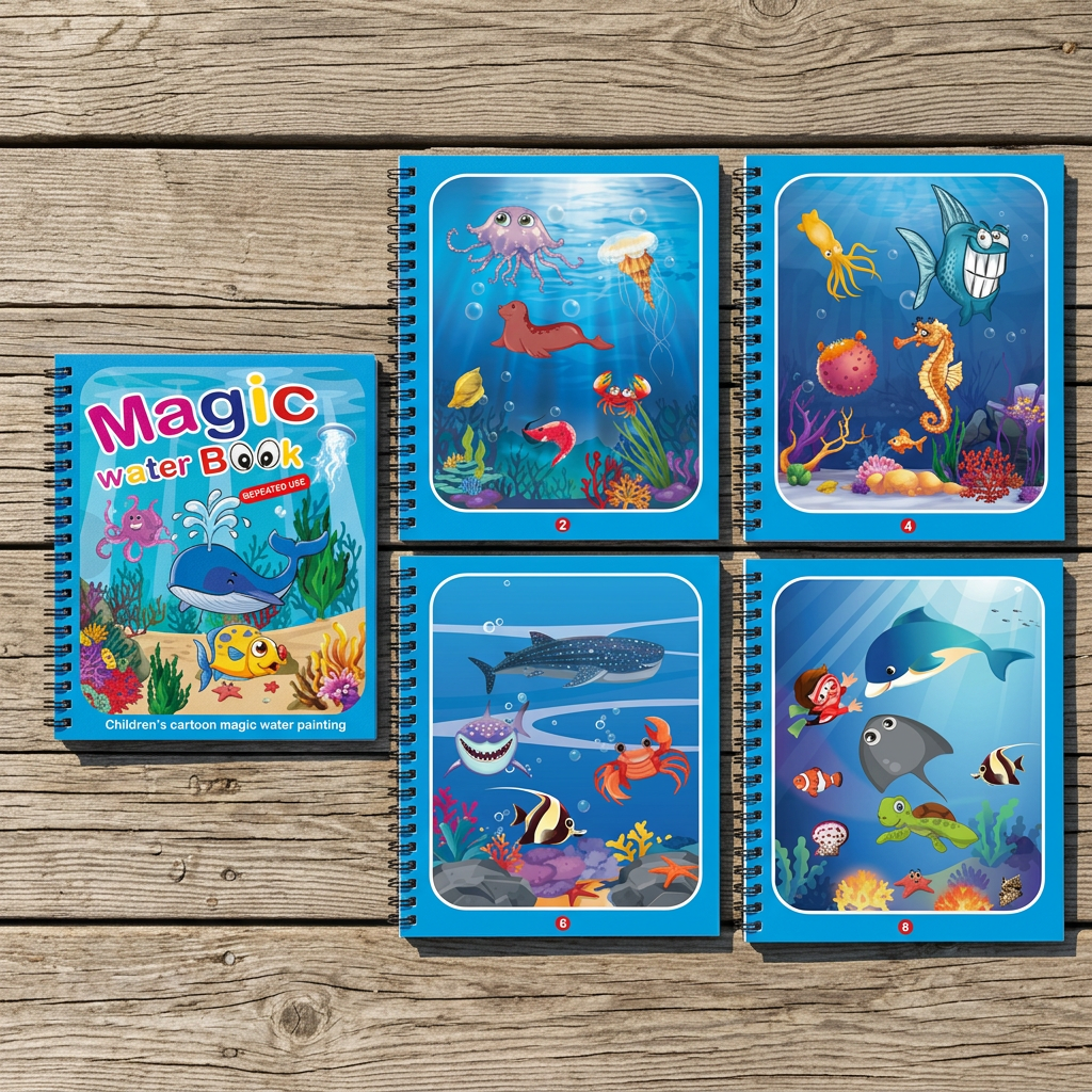 Magic Water Coloring Book – Discover Hidden Drawings
