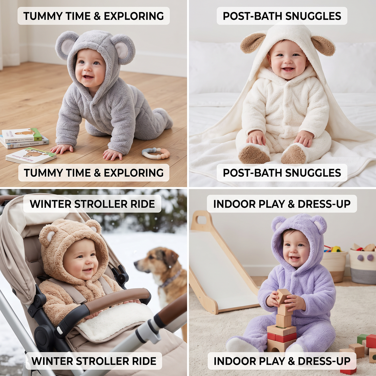 Cute Baby Onesie in Bear Design