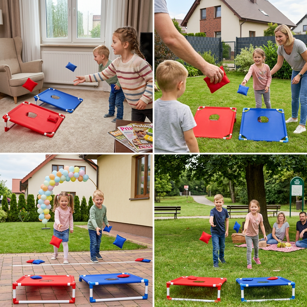 Indoor & Outdoor Two-Color Bean Bag Toss Game for Kids