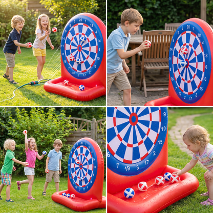 Inflatable Water Target Game with Darts – Outdoor Throwing Game for the Garden