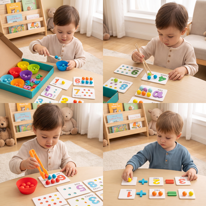 Montessori Ball Number and Colour Sorting Set for Learning to Count