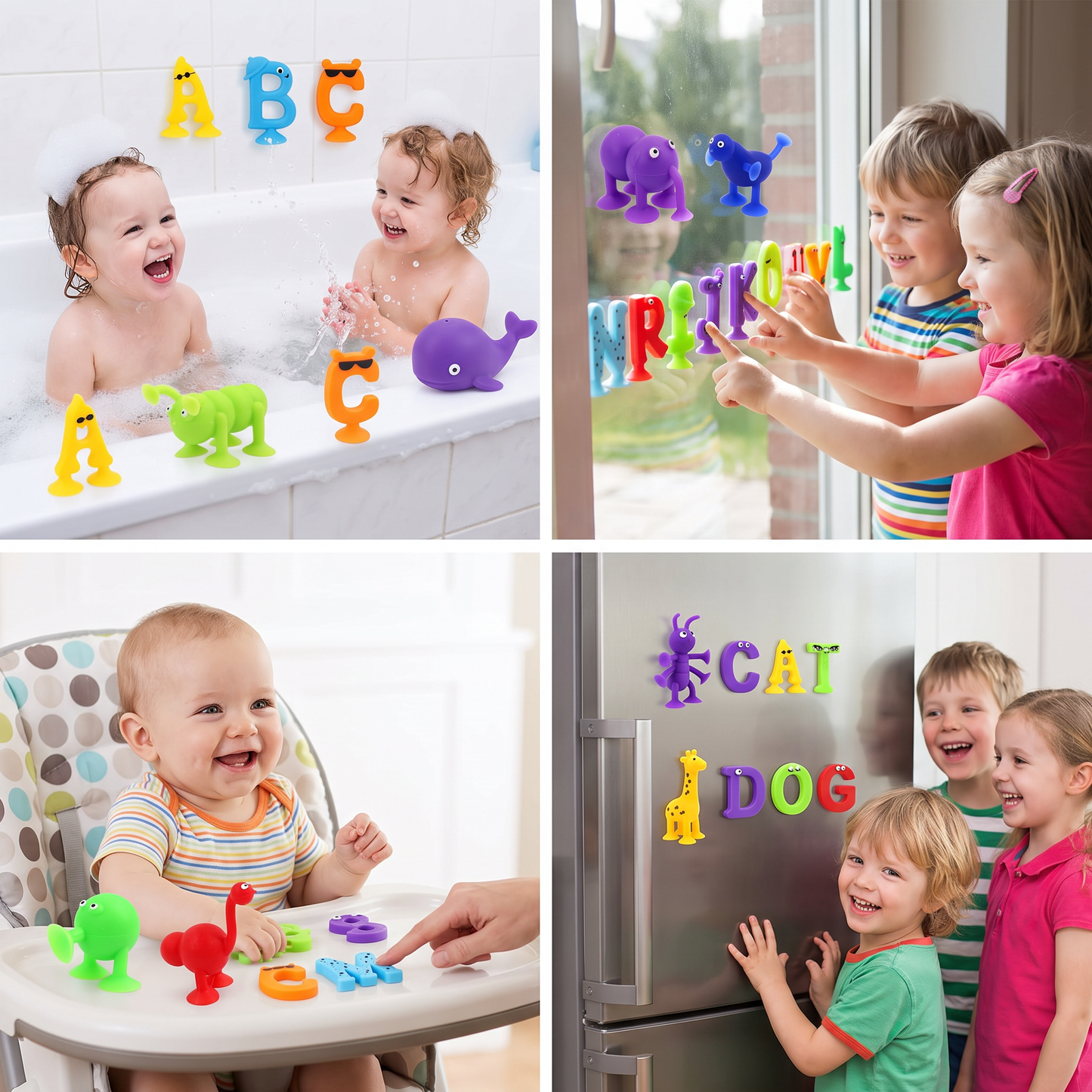 Educational suction cup letters and numbers toy