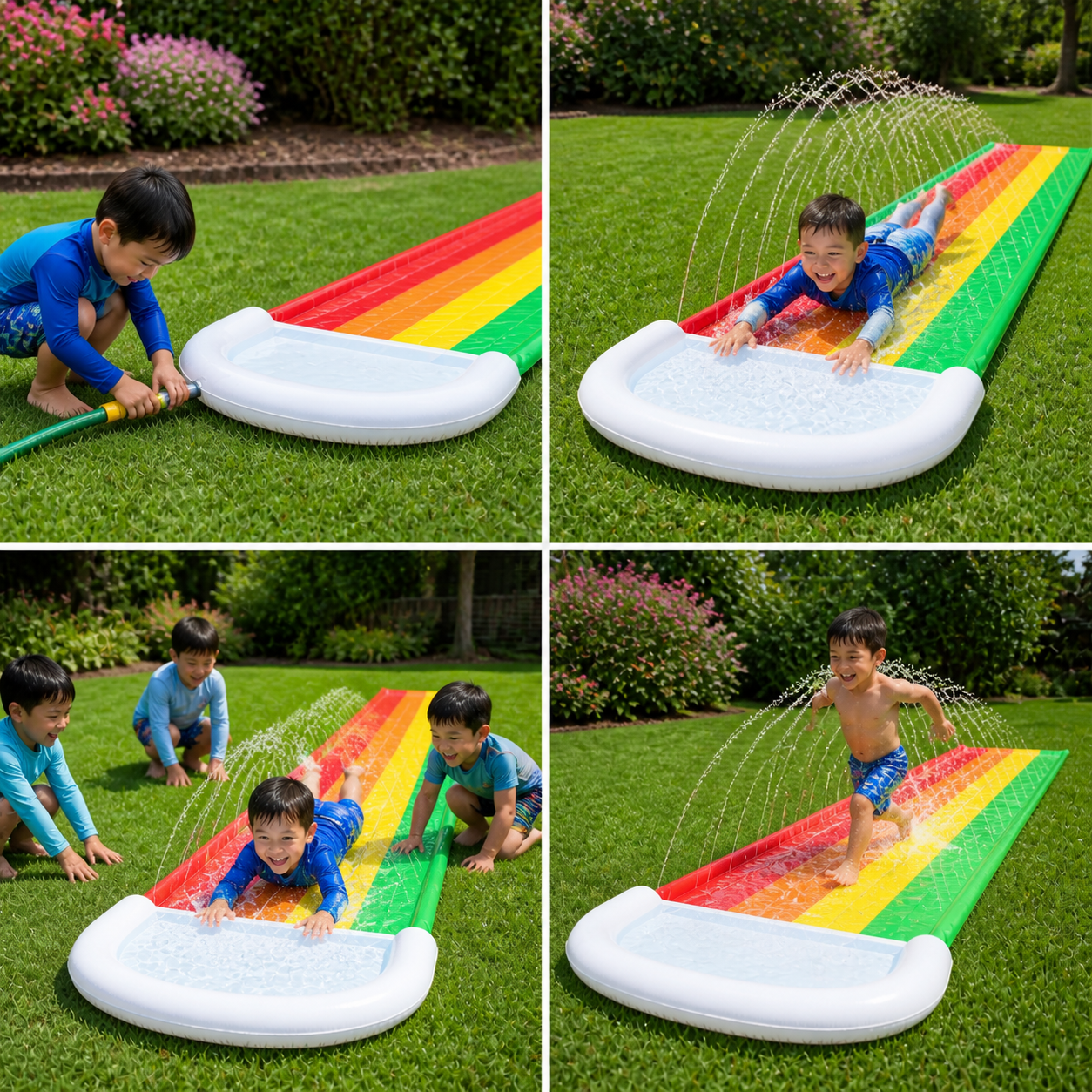 Rainbow Water Slide – Inflatable Outdoor Slide for Kids & Family