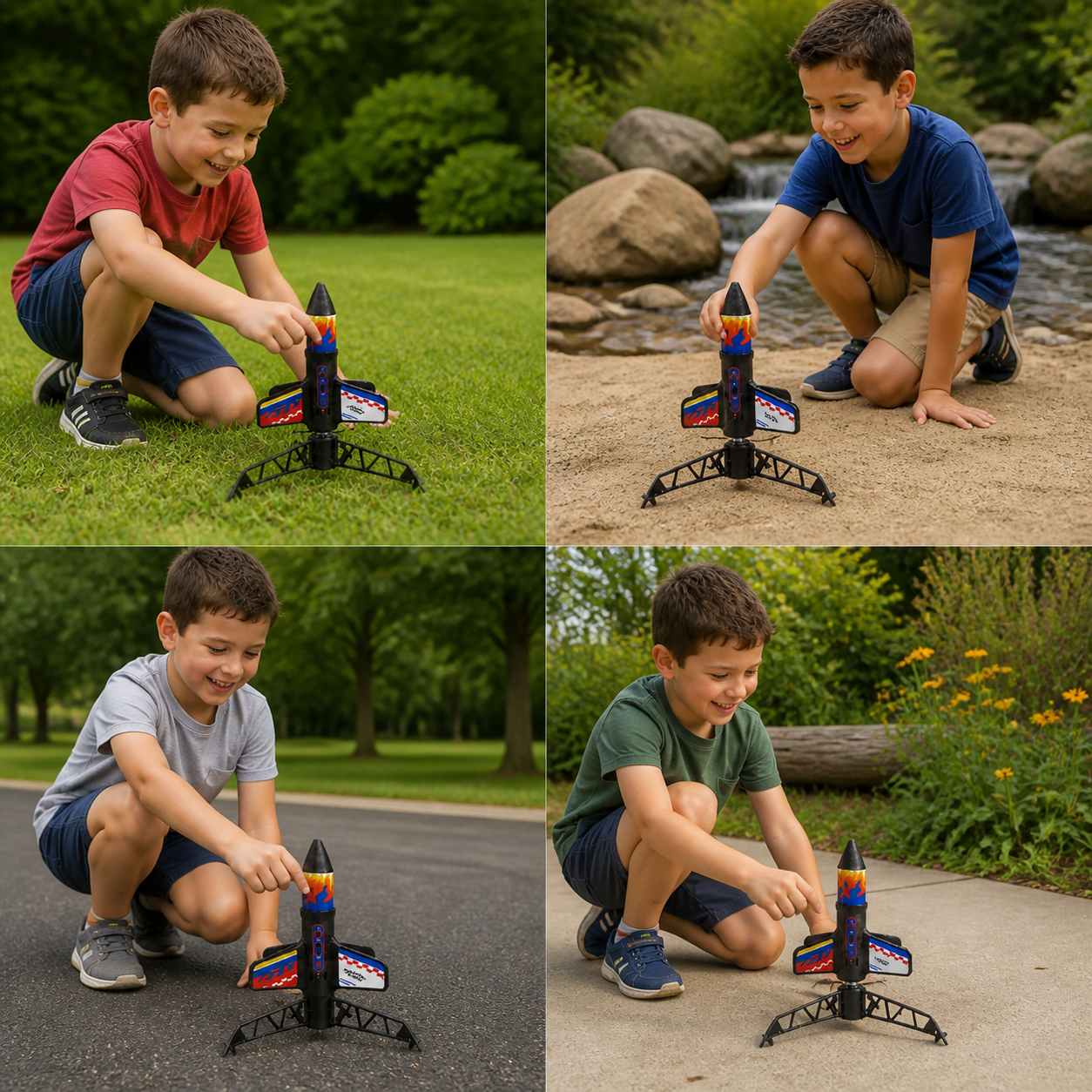 Kids Rocket Launcher with Parachute – Motorized Toy Rocket for Outdoor Adventures