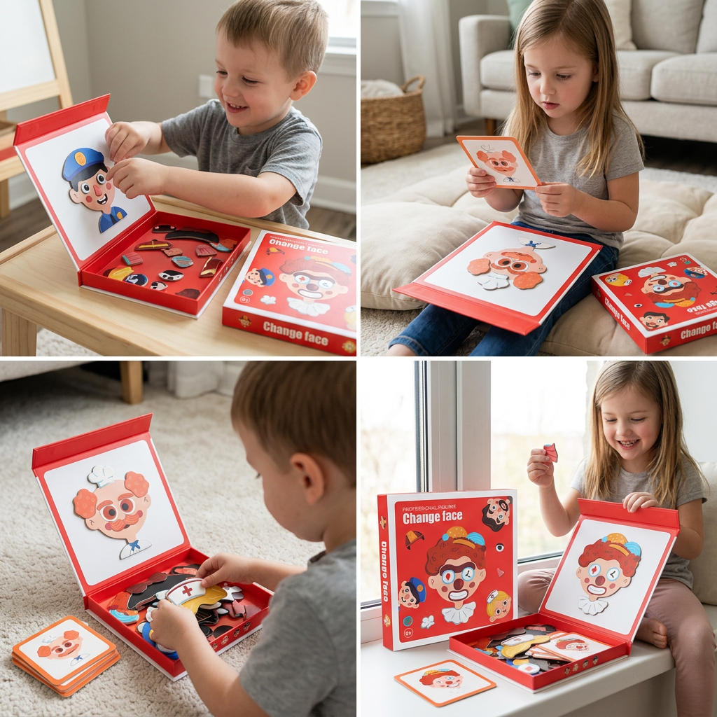 Educational facial expression learning puzzle for children