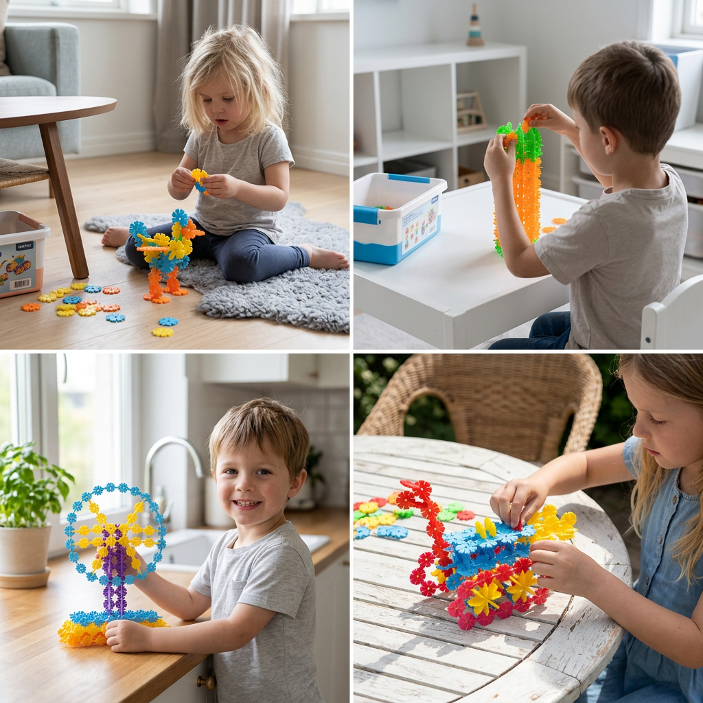 Flake-shaped Montessori Building Blocks