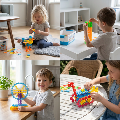 Flake-shaped Montessori Building Blocks