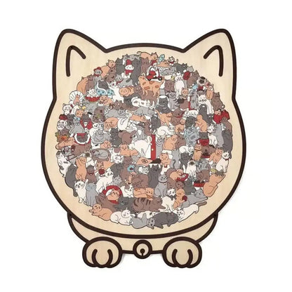 Wooden Cat Shape Puzzle
